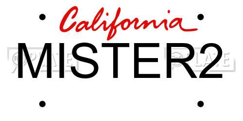 MISTER2 California License Plate