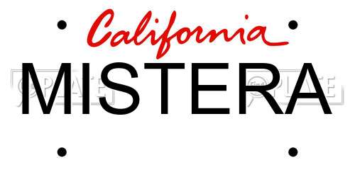 MISTERA California License Plate