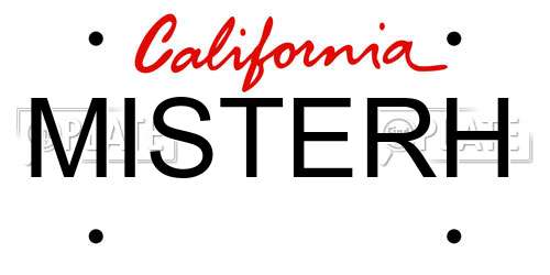 MISTERH California License Plate