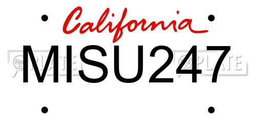 MISU247 California License Plate