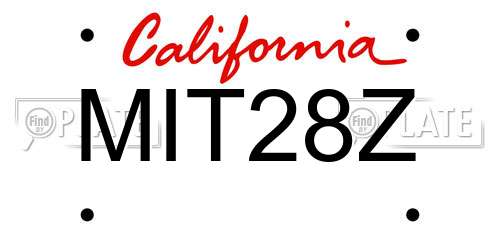 MIT28Z California License Plate