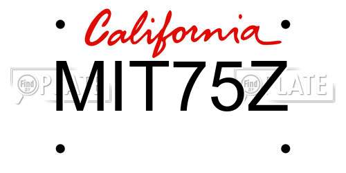 MIT75Z California License Plate