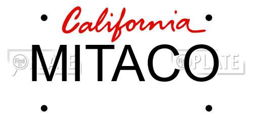 MITACO California License Plate