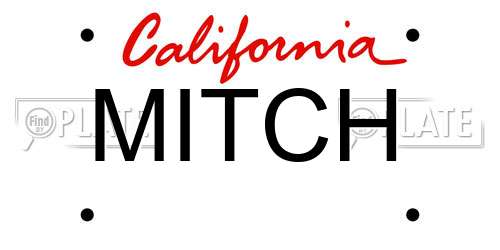 MITCH California License Plate