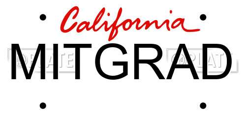 MITGRAD California License Plate