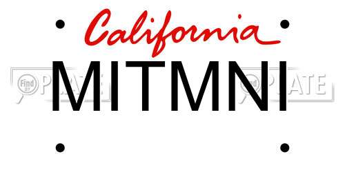 MITMNI California License Plate