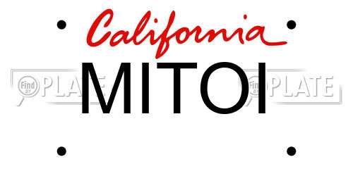MITOI California License Plate