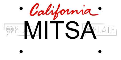 MITSA California License Plate