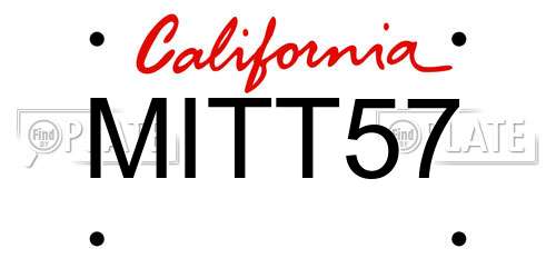 MITT57 California License Plate