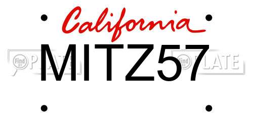 MITZ57 California License Plate