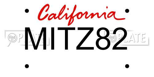 MITZ82 California License Plate