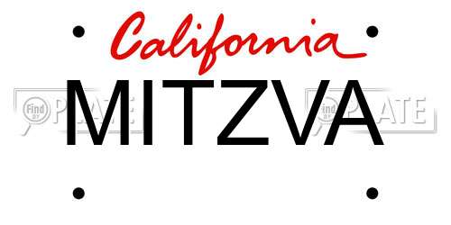 MITZVA California License Plate