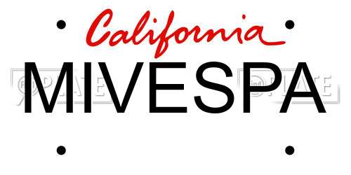 MIVESPA California License Plate