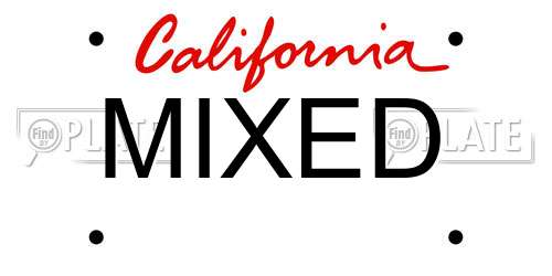 MIXED California License Plate