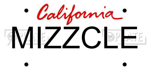 MIZZCLE California License Plate