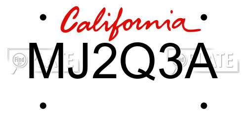 MJ2Q3A California License Plate