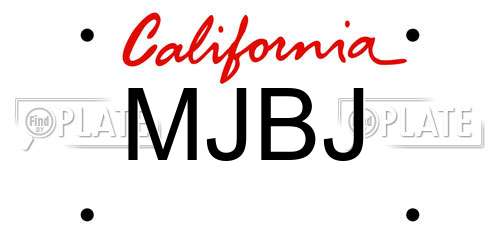 MJBJ California License Plate
