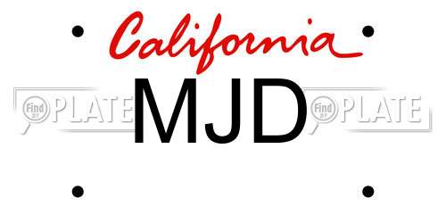 MJD California License Plate