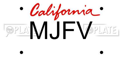 MJFV California License Plate