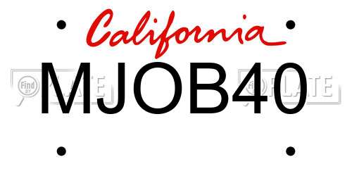 MJOB40 California License Plate