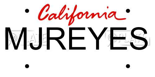 MJREYES California License Plate