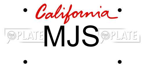 MJS California License Plate