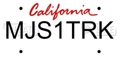 MJS1TRK California License Plate