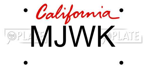 MJWK California License Plate
