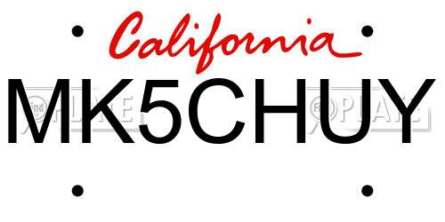 MK5CHUY California License Plate