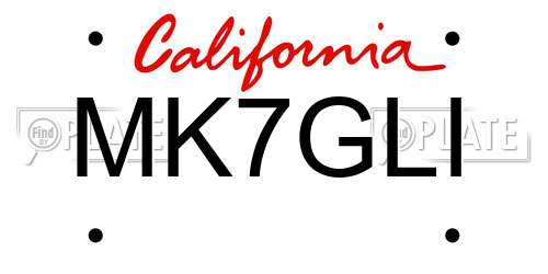 MK7GLI California License Plate