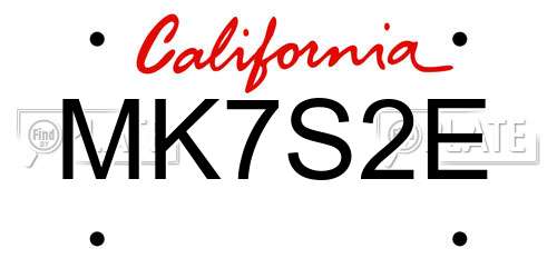 MK7S2E California License Plate
