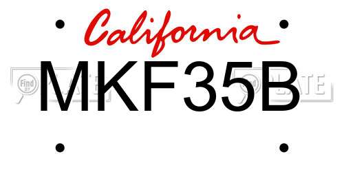 MKF35B California License Plate