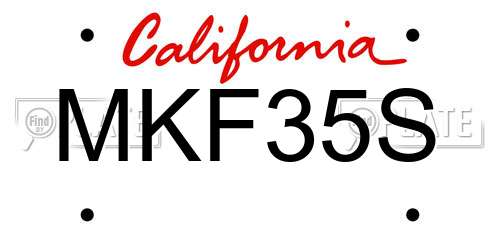 MKF35S California License Plate