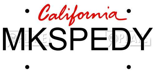 MKSPEDY California License Plate