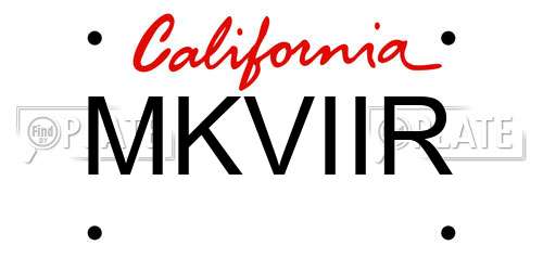 MKVIIR California License Plate