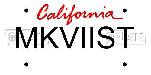 MKVIIST California License Plate