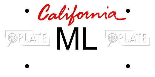 ML California License Plate