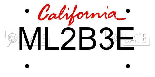 ML2B3E California License Plate