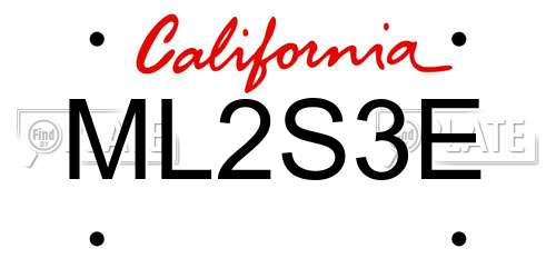 ML2S3E California License Plate
