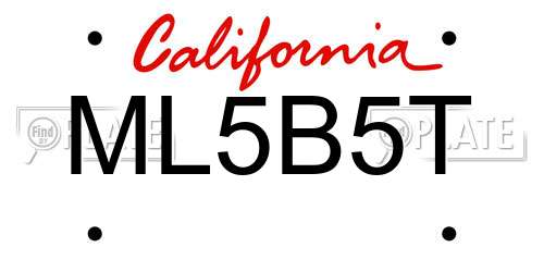 ML5B5T California License Plate