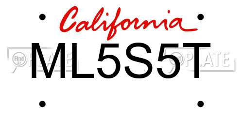ML5S5T California License Plate