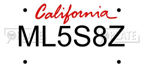 ML5S8Z California License Plate