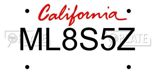 ML8S5Z California License Plate