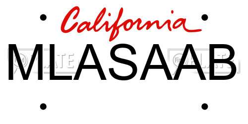 MLASAAB California License Plate