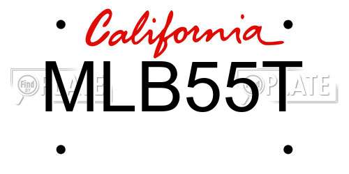 MLB55T California License Plate