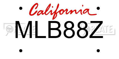 MLB88Z California License Plate