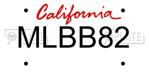 MLBB82 California License Plate