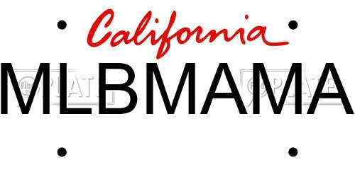 MLBMAMA California License Plate