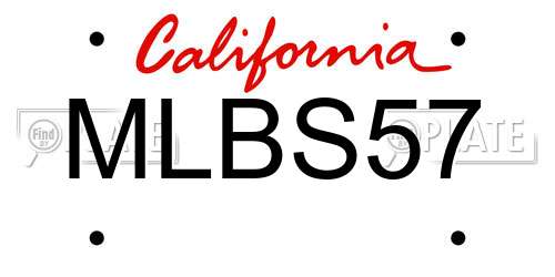 MLBS57 California License Plate