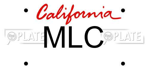 MLC California License Plate